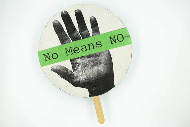No Means NO, From the Women’s Action Coalition Blue Dot Series, 1992. Designed by Bethany Johns